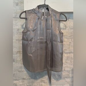 Ann Taylor Metallic Silver Top